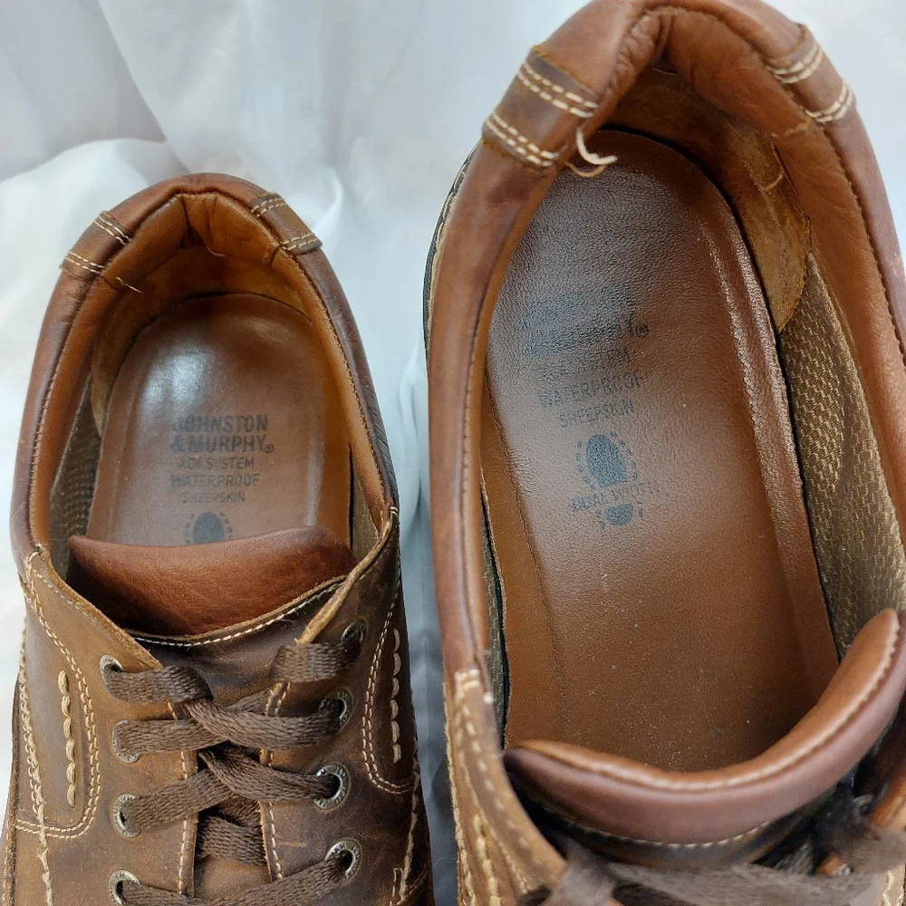 JOHNSTON & MURPHY Men's 25-2032‎ XC4 WP Brown Leather Shoes Sz 13M VTG